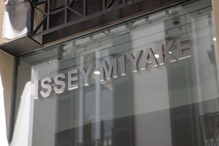 Milan, Italy â September 21, 2019: Issey Miyake store in Milan. Montenapoleone area. Fashion week shoppingのeditorial素材