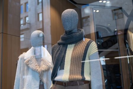Milan, Italy â September 21, 2019: Hugo Boss store in Milan. Montenapoleone area. Fashion week shoppingのeditorial素材