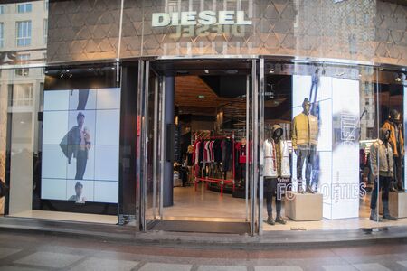 Milan, Italy â September 21, 2019: Diesel store in Milan. Montenapoleone area. Fashion week shoppingのeditorial素材