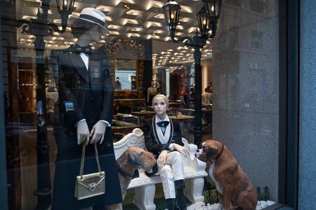 Milan, Italy â September 21, 2019: Dolce Gabbana store in Milan. Montenapoleone area. Fashion week shoppingのeditorial素材