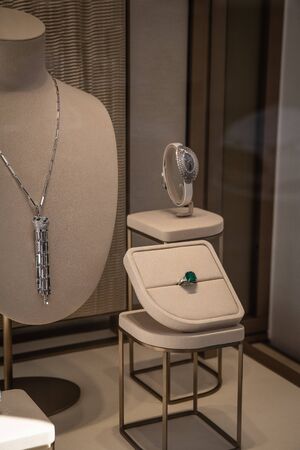 Milan, Italy â September 21, 2019: Cartier store in Milan. Montenapoleone area. Fashion week shoppingのeditorial素材