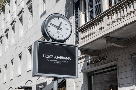 Milan, Italy â September 21, 2019: Dolce Gabbana store in Milan. Montenapoleone area. Fashion week shoppingのeditorial素材