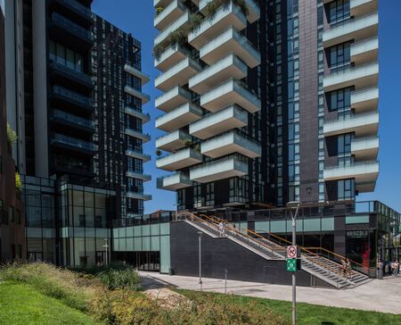 Milan, Italy - 30 June 2019: View of Porta Nuova area modern architecturesのeditorial素材
