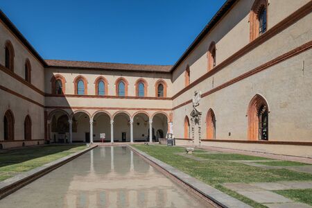 Milan, Italy - 30 June 2019: View of Castle of Sforza -  Castello Sforzescoのeditorial素材