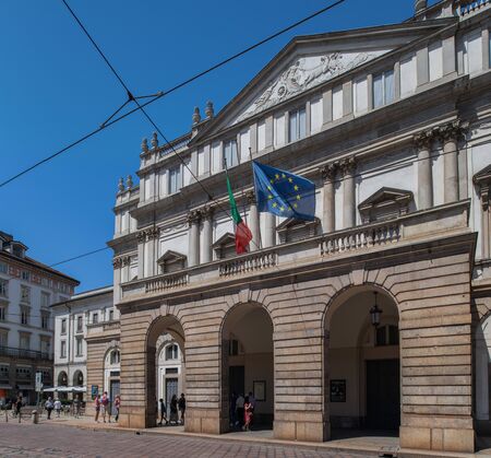 Milan, Italy - 30 June 2019: View of Teatro La Scalaのeditorial素材