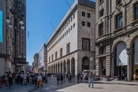 Milan, Italy - 30 June 2019: View of Building of Rinascente storeのeditorial素材