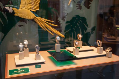 Milan, Italy â September 21, 2019: Rolex store in Milan. Montenapoleone area. Fashion week shoppingのeditorial素材