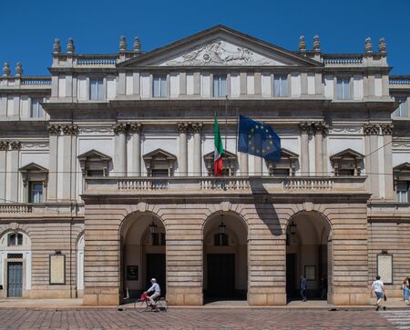 Milan, Italy - 30 June 2019: View of Teatro La Scalaのeditorial素材