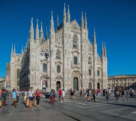 Milan, Italy - 30 June 2019: View of Duomo, cathedral, churchのeditorial素材