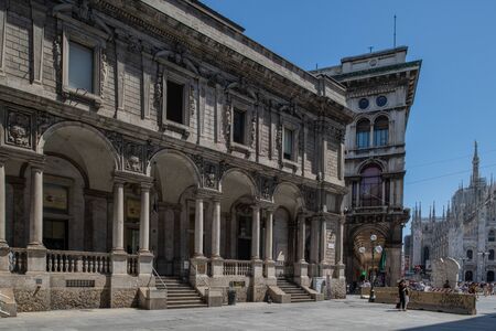 Milan, Italy - 30 June 2019: View of Camera di commercio, Palazzo Giureconsultiのeditorial素材