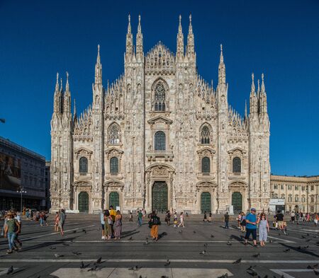 Milan, Italy - 30 June 2019: View of Duomo, cathedral, churchのeditorial素材