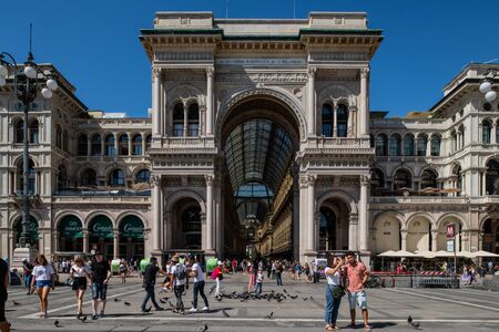 Milan, Italy - 30 June 2019: View of Galleria Vittorio Emmanuele IIのeditorial素材