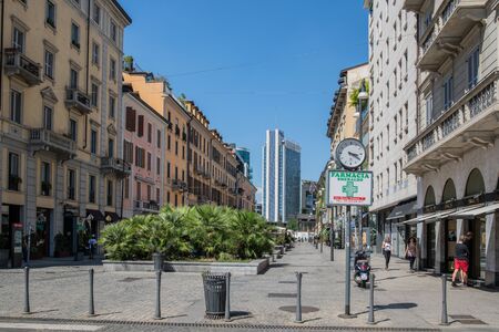 Milan, Italy - 30 June 2019: View of Corso Como streetのeditorial素材