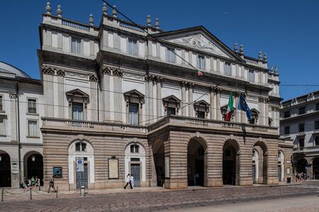 Milan, Italy - 30 June 2019: View of Teatro La Scalaのeditorial素材
