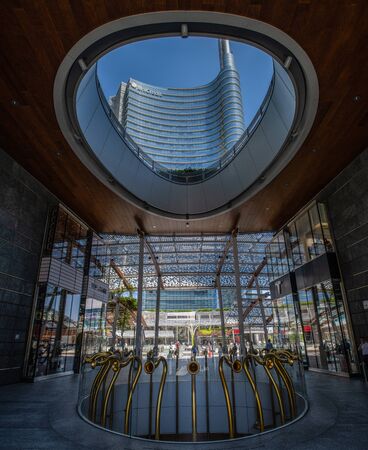 Milan, Italy - 30 June 2019: View of Piazza Gae Aulenti, Skyscrapersのeditorial素材