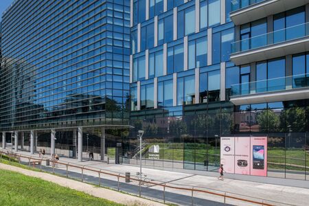 Milan, Italy - 30 June 2019: View of Porta Nuova area modern architecturesのeditorial素材