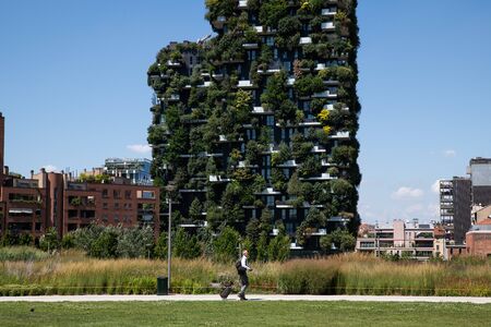 Milan, Italy - 30 June 2019: View of Vertical Forest - Bosco verticaleのeditorial素材