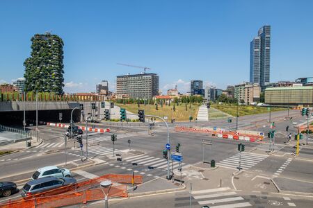 Milan, Italy - 30 June 2019: View of Piazza Gae Aulenti, Skyscrapersのeditorial素材