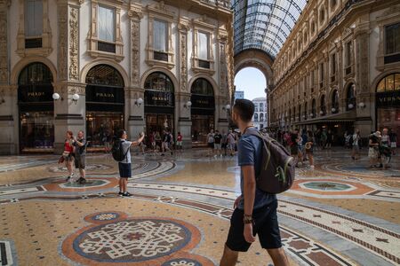 Milan, Italy - 30 June 2019: View of Tourists in Milanのeditorial素材