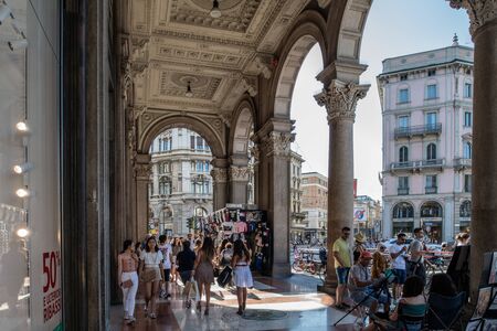 Milan, Italy - 30 June 2019: View of Piazza Duomoのeditorial素材