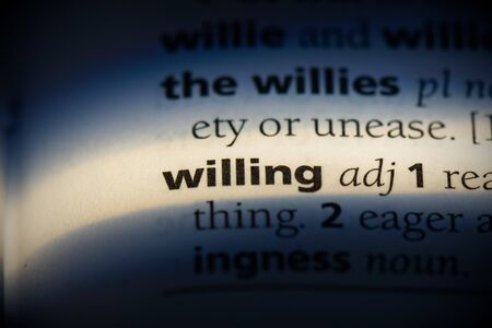 willing word in a dictionary. willing concept, definition.の写真素材