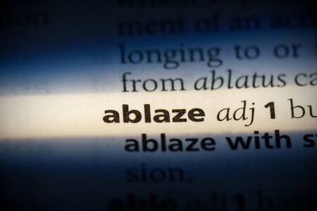 ablaze word in a dictionary. ablaze concept, definition.の写真素材