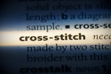 cross-stitch word in a dictionary. cross-stitch concept, definition.の写真素材