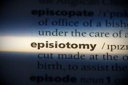 episiotomy word in a dictionary. episiotomy concept, definition.の写真素材