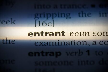 entrant word in a dictionary. entrant concept, definition.の写真素材