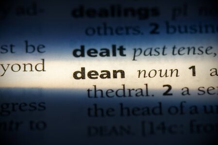 dean word in a dictionary. dean concept, definition.の写真素材