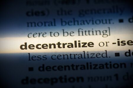 decentralize word in a dictionary. decentralize concept, definition.の写真素材
