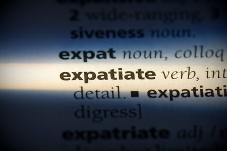 expatiate word in a dictionary. expatiate concept, definition.の写真素材