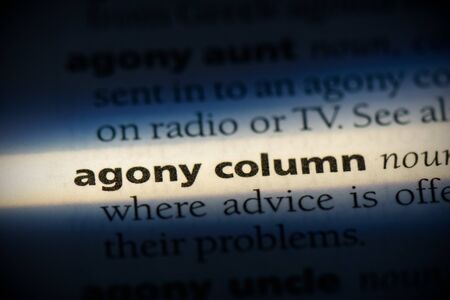 agony column word in a dictionary. agony column concept, definition.の写真素材
