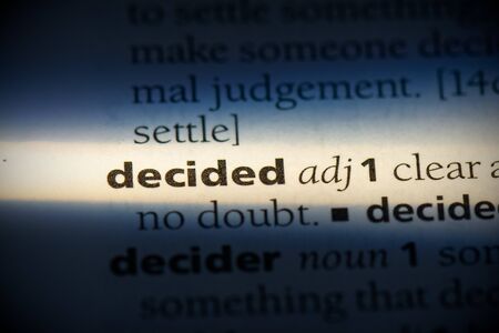 decided word in a dictionary. decided concept, definition.の写真素材