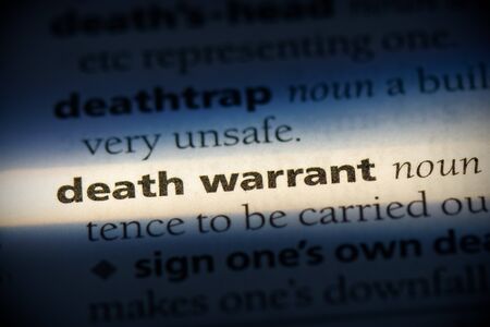 death warrant word in a dictionary. death warrant concept, definition.の写真素材