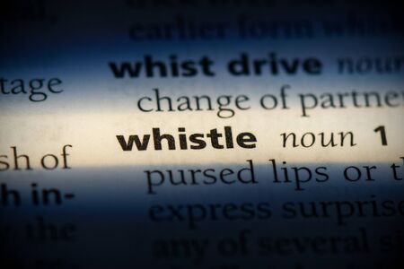 whistle word in a dictionary. whistle concept, definition.の写真素材
