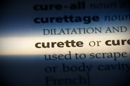 curette word in a dictionary. curette concept, definition.の写真素材