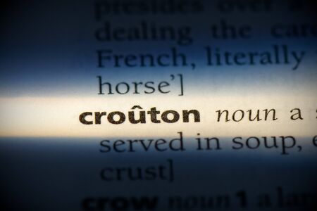 crouton word in a dictionary. crouton concept, definition.の写真素材