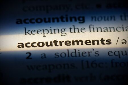 accoutrements word in a dictionary. accoutrements concept, definition.の写真素材