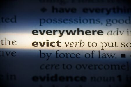evict word in a dictionary. evict concept, definition.の写真素材