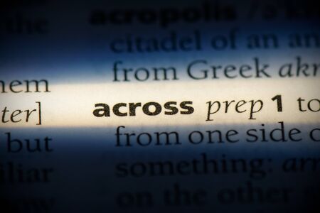 across word in a dictionary. across concept, definition.の写真素材