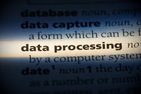 data processing word in a dictionary. data processing concept, definition.の写真素材