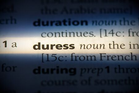 duress word in a dictionary. duress concept, definition.の写真素材