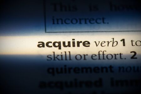 acquire word in a dictionary. acquire concept, definition.の写真素材