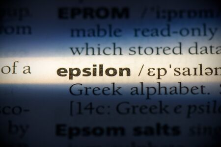 epsilon word in a dictionary. epsilon concept, definition.の写真素材