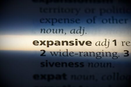expansive word in a dictionary. expansive concept, definition.の写真素材