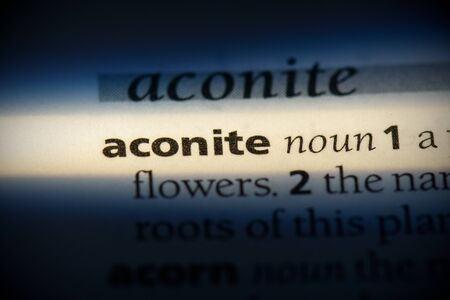aconite word in a dictionary. aconite concept, definition.の写真素材