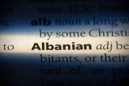 albanian word in a dictionary. albanian concept, definition.の写真素材
