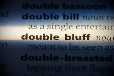 double bluff word in a dictionary. double bluff concept, definition.の写真素材