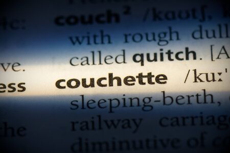 couchette word in a dictionary. couchette concept, definition.の写真素材